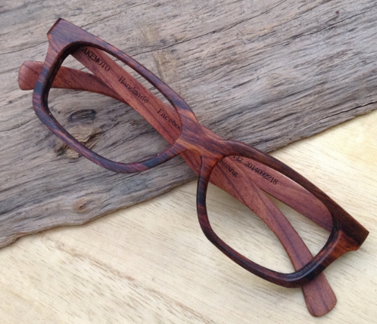 red rosewood PARIS AUTUMN custom progressive glasses