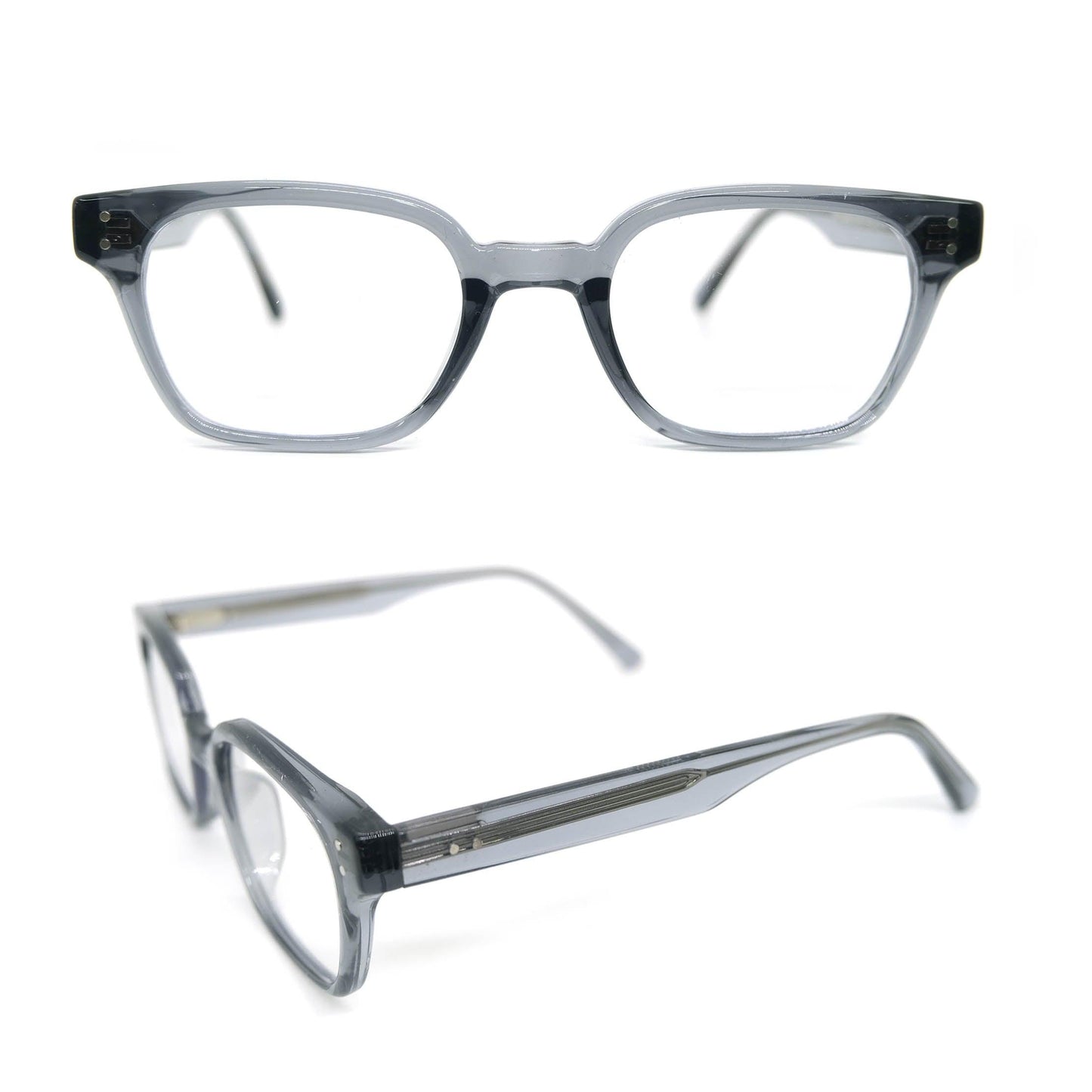 Acetate L 72029C3 Grey Square Reading glasses - takeprogressive