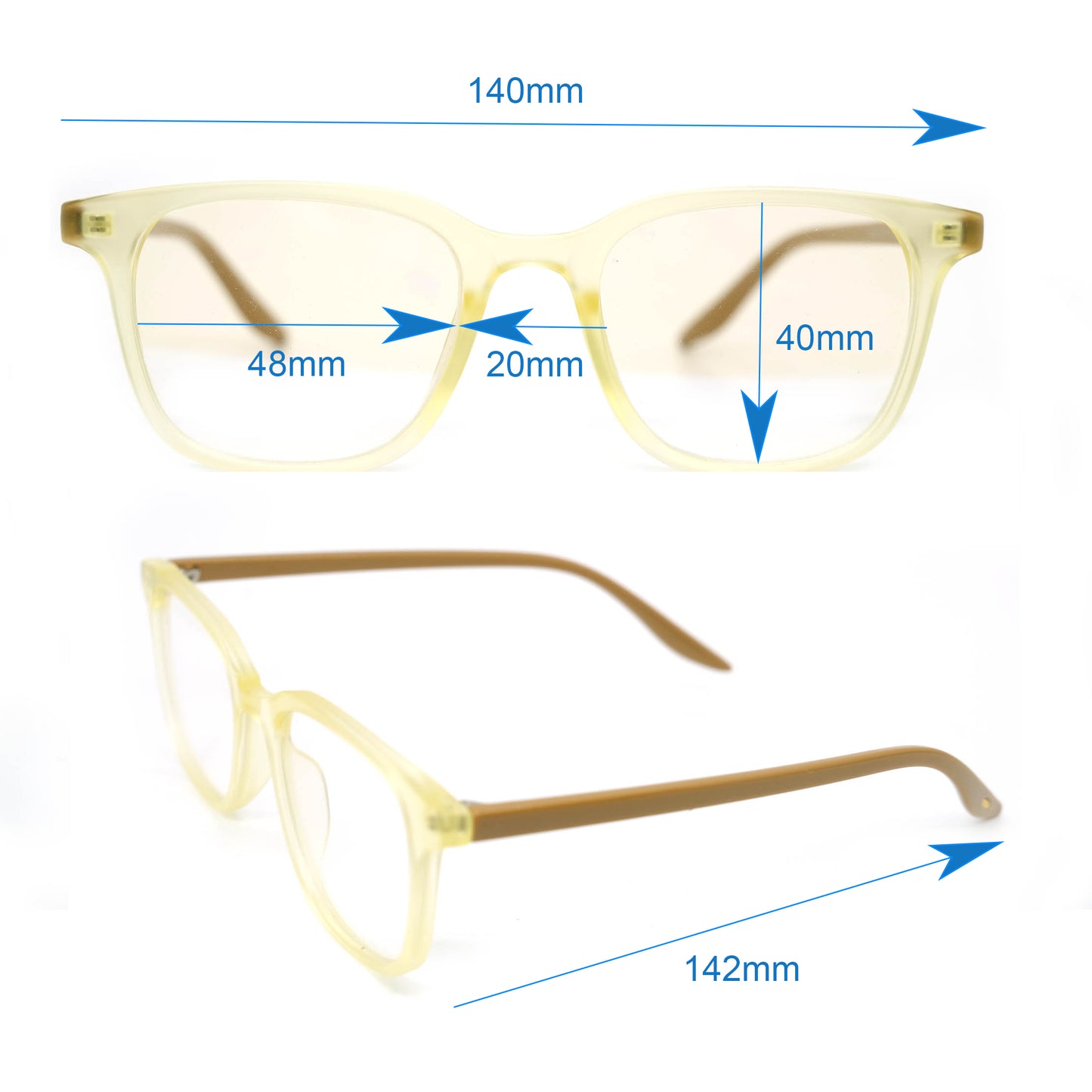Plastic M 16006 Square Yellow Progressive glasses