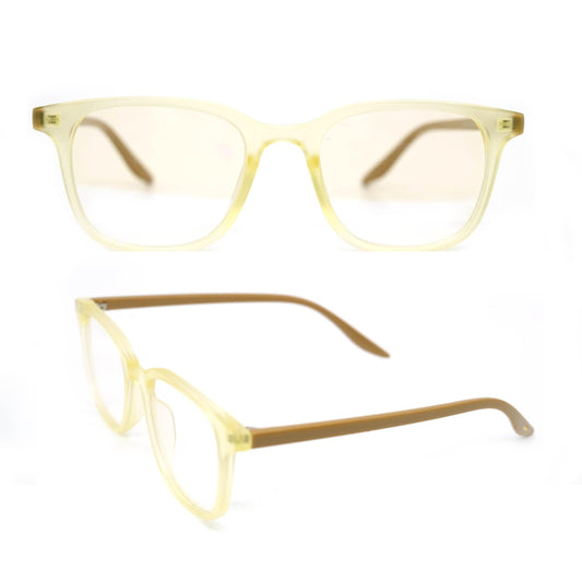Plastic M 16006 Square Yellow Reading glasses - takeprogressive