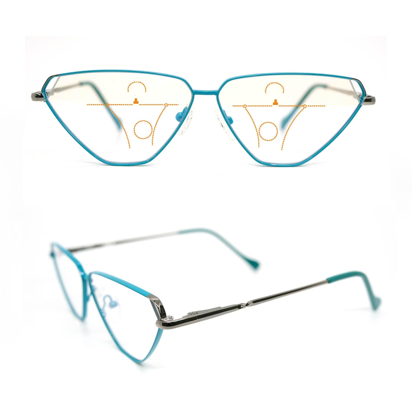 Alloy S 3023C5 Blue Cat Eye Progressive glasses - takeprogressive