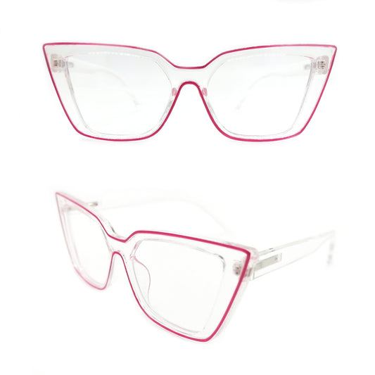 Acetate L  pink square cat eye Reading glasses