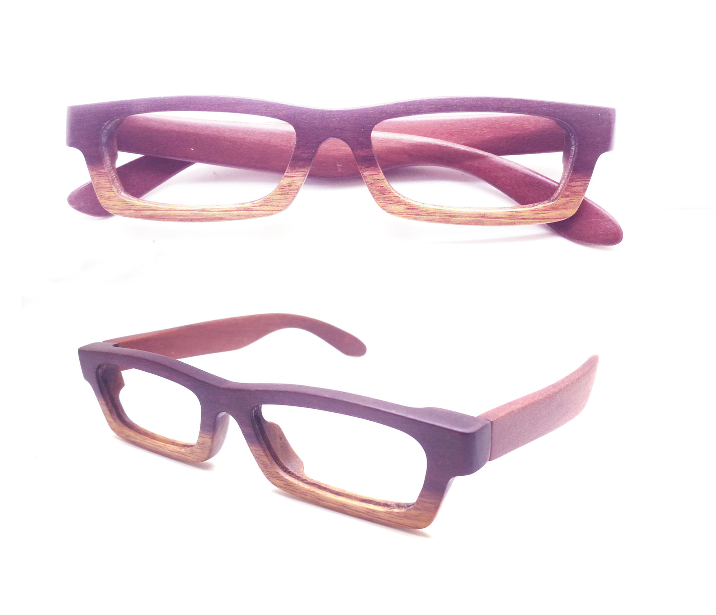 purple heart wood LOVE-WOOD two tone custom progressive glasses