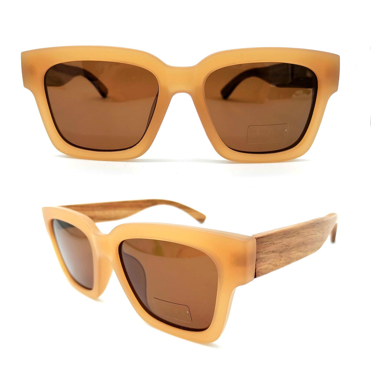 Acetate L 8135-2 brown Reading wood sunglasses